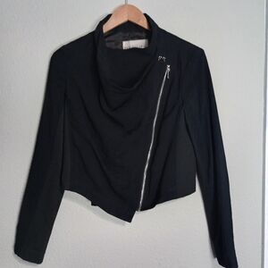 Rachel Roy Asymmetrical Moto Jacket Draped Neck